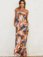 Persimmon Blue Destinations Tie Back Maxi Dress