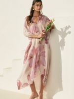 Laelia Orchid Floral V Neck Kaftan Dress