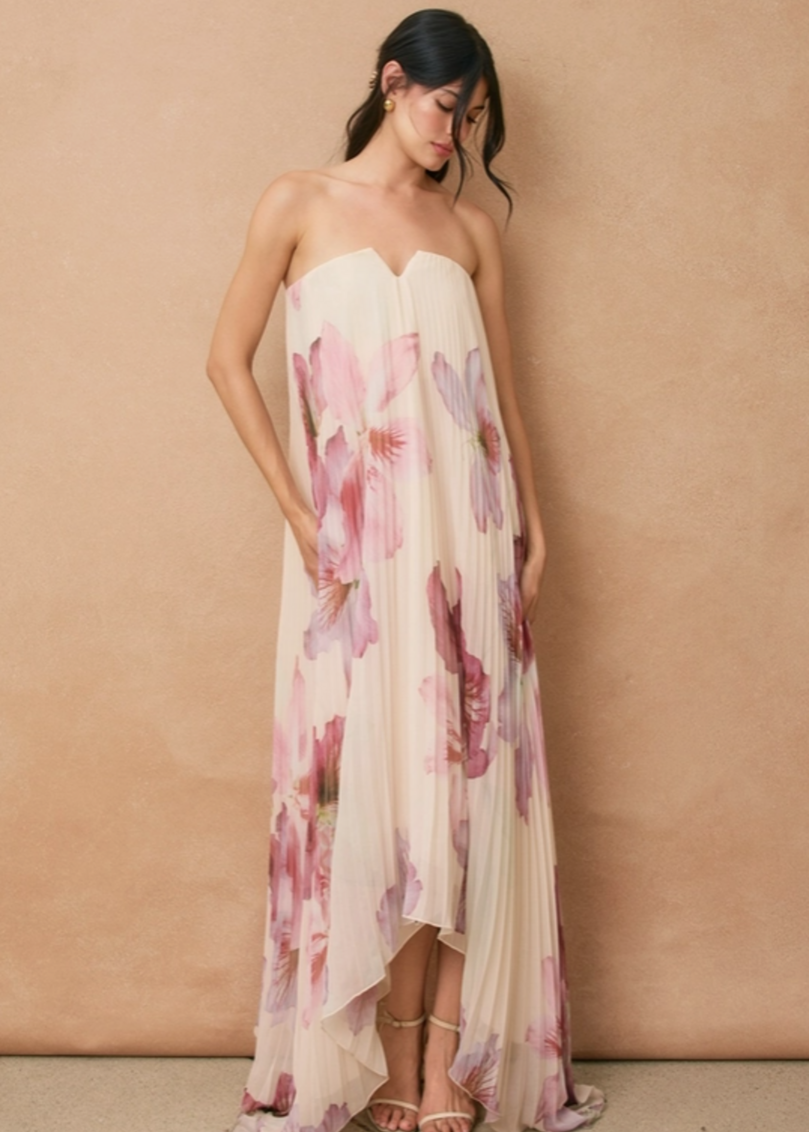 Laelia Orchid Pleated Maxi Dress