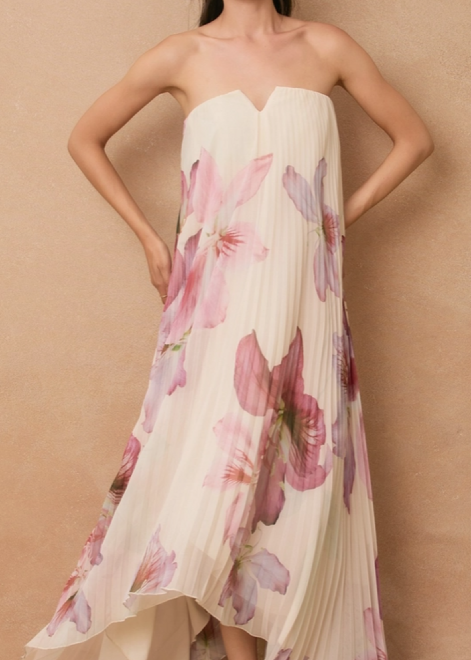 Laelia Orchid Pleated Maxi Dress
