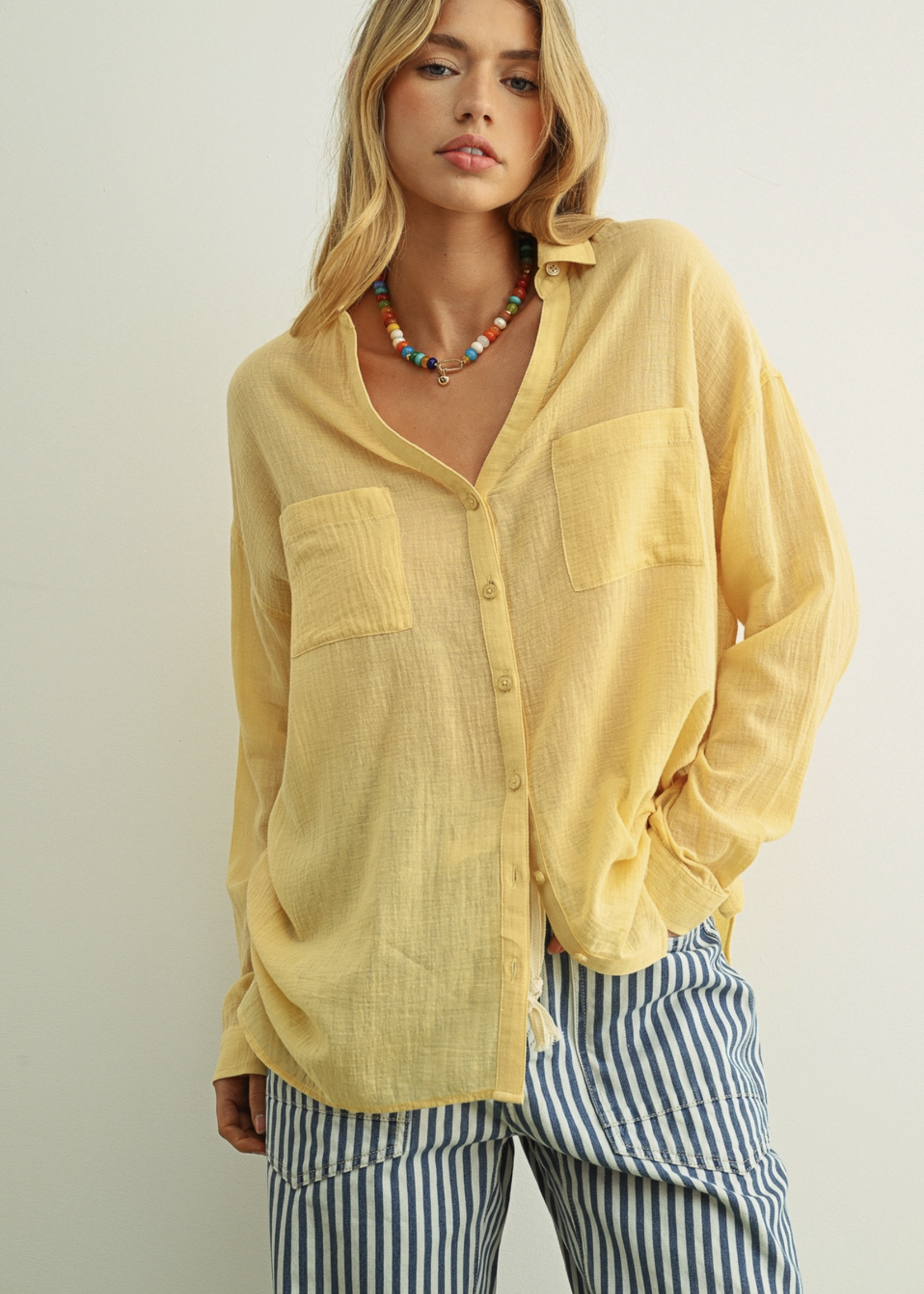 Button-Down Basic Cotton Shirt