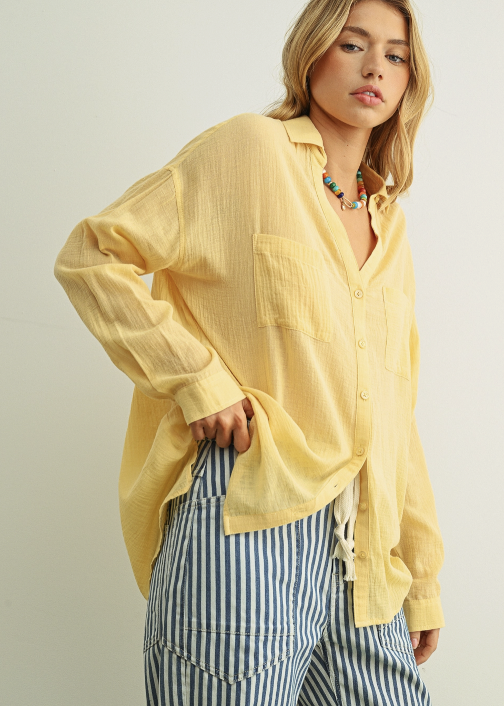 Button-Down Basic Cotton Shirt
