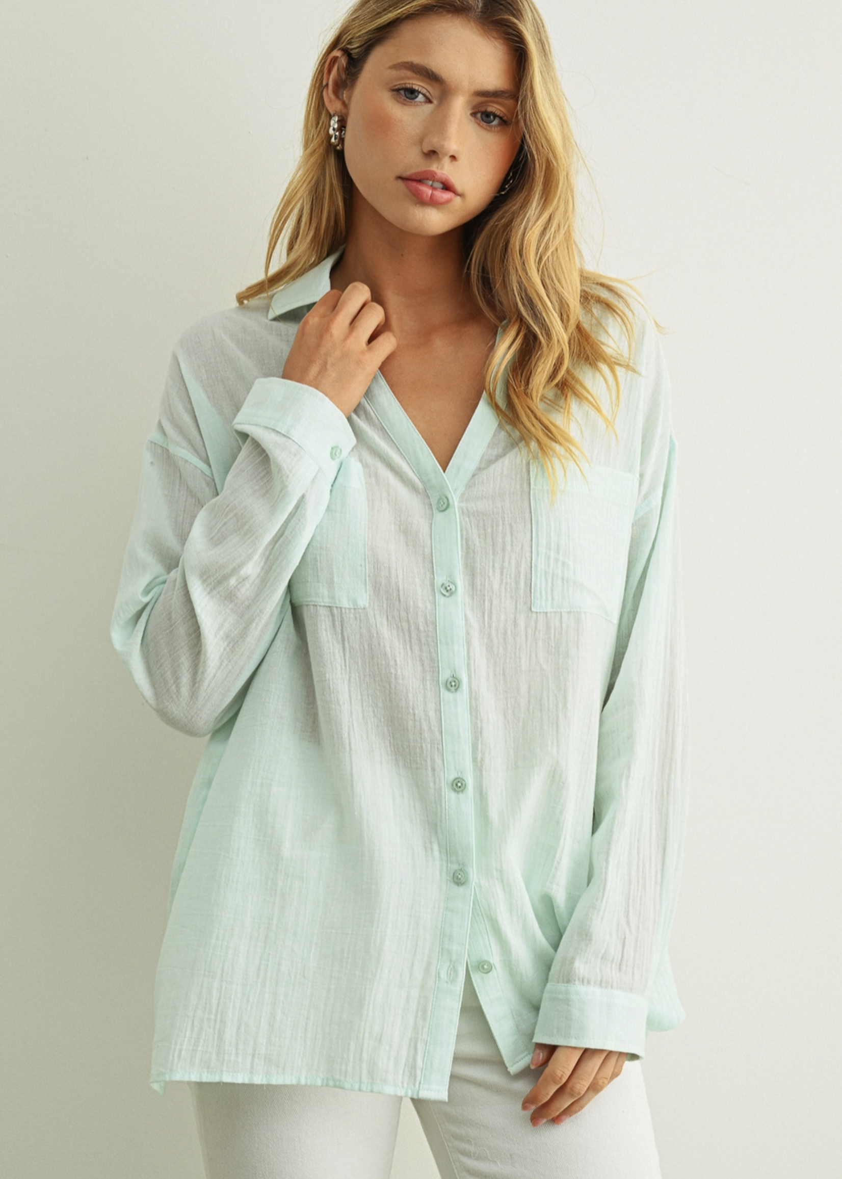 Button-Down Basic Cotton Shirt