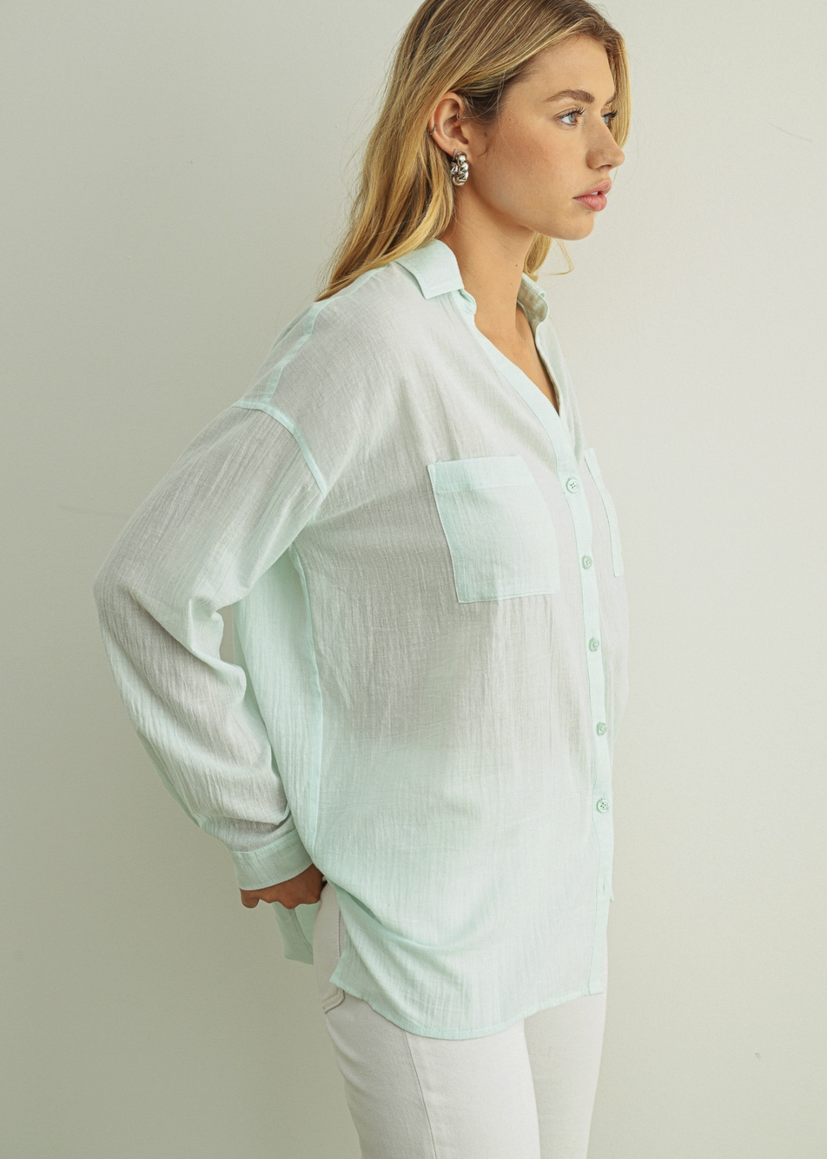Button-Down Basic Cotton Shirt