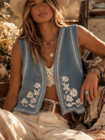 Sierra Bloom Embroidered Vest