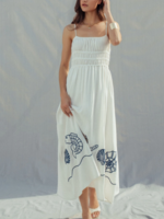 Seashell Embroidered Smocked Dress