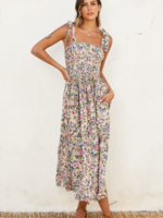 Morning Glory Smocked Top Midi Dress