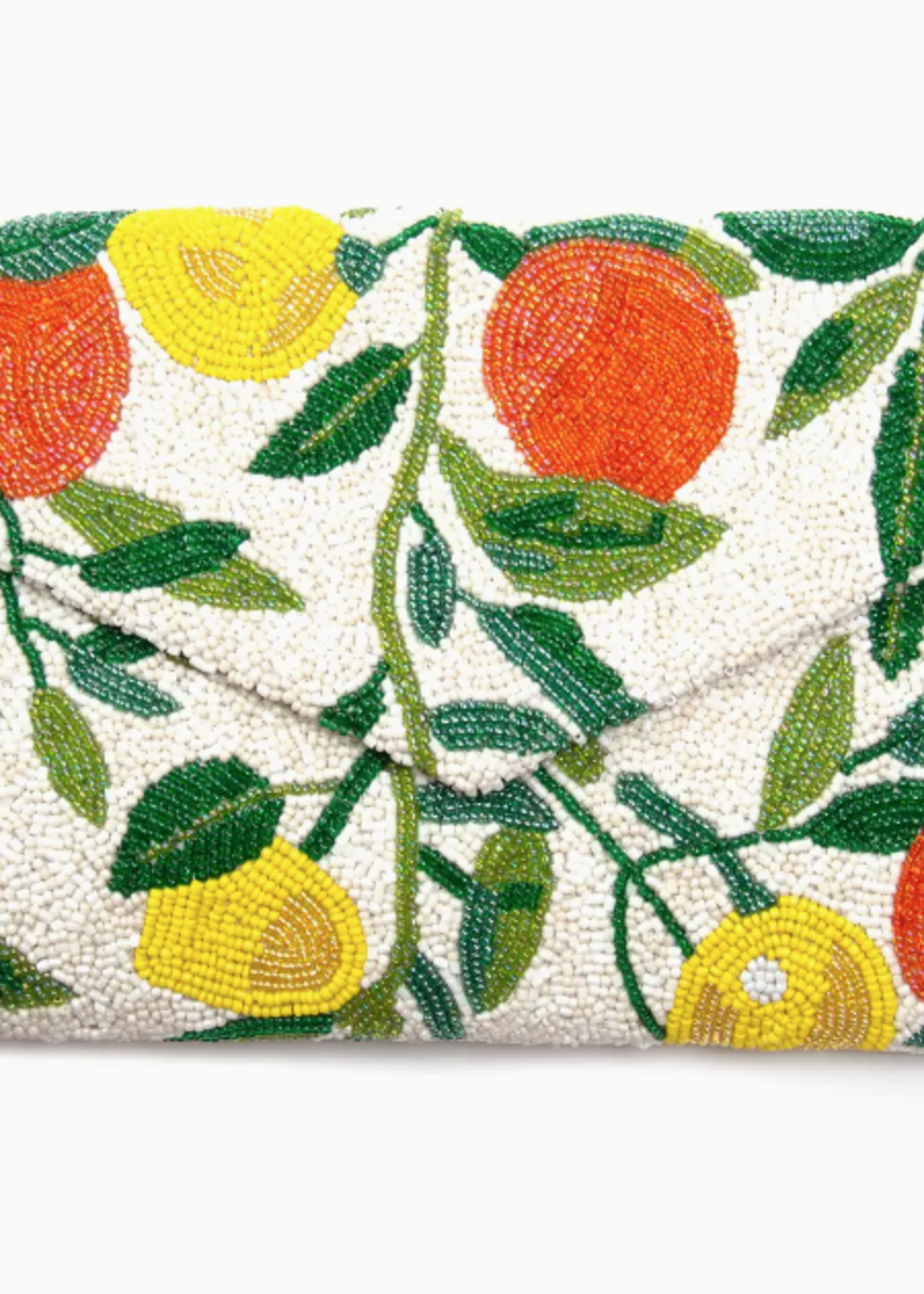 Citrus Beaded Envelope Clutch