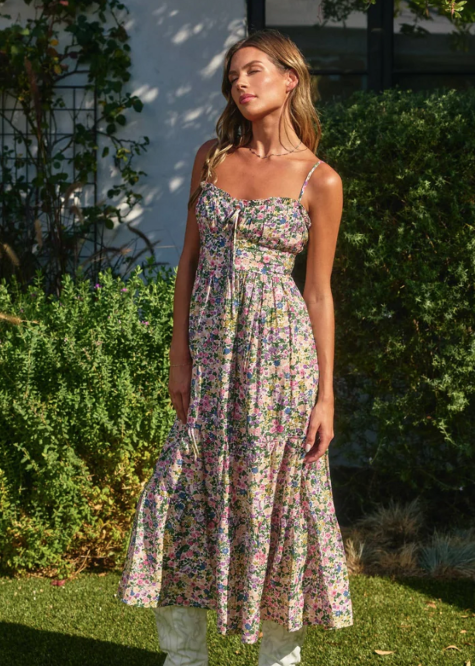 Morning Glory Corset Tie Back Dress
