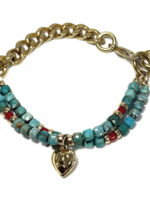 Remix: Turquoise & Red Coral Bracelet