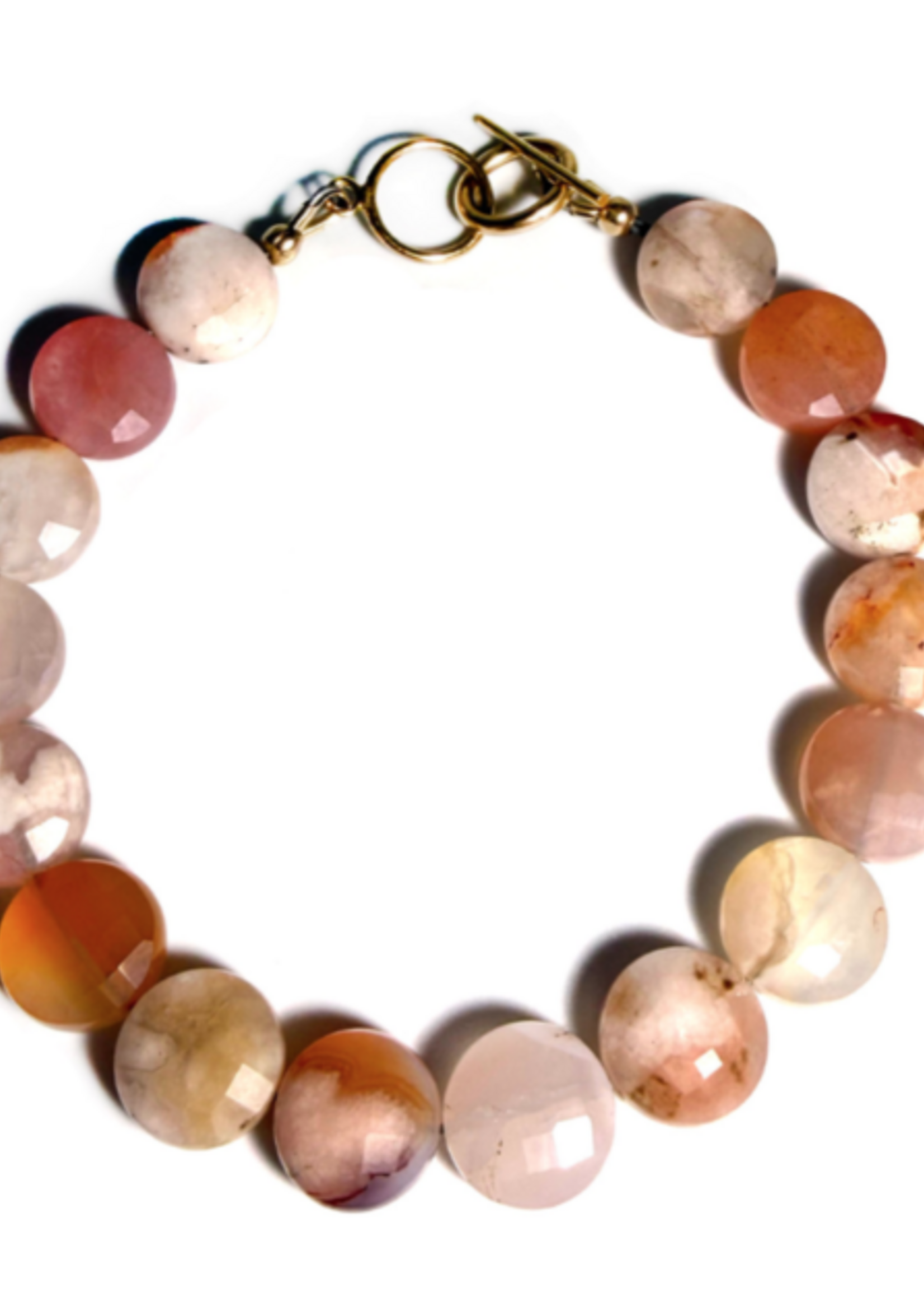 Narrow Cherry Blossom Coin Bracelet