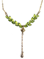 Peridot Petals Y Necklace