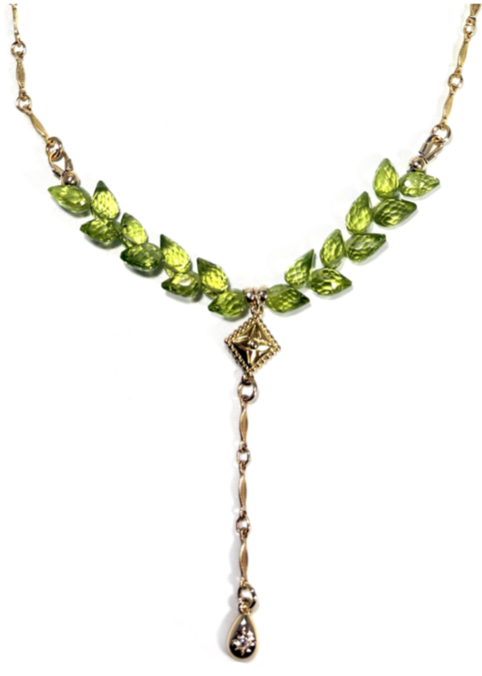 Peridot Petals Y Necklace