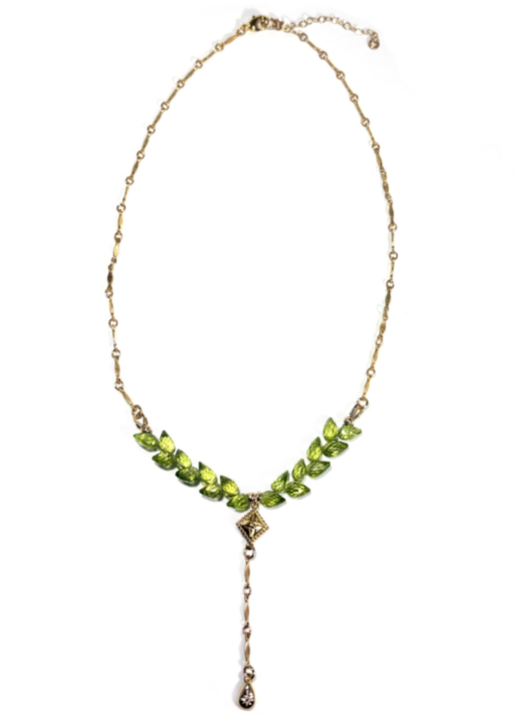 Peridot Petals Y Necklace