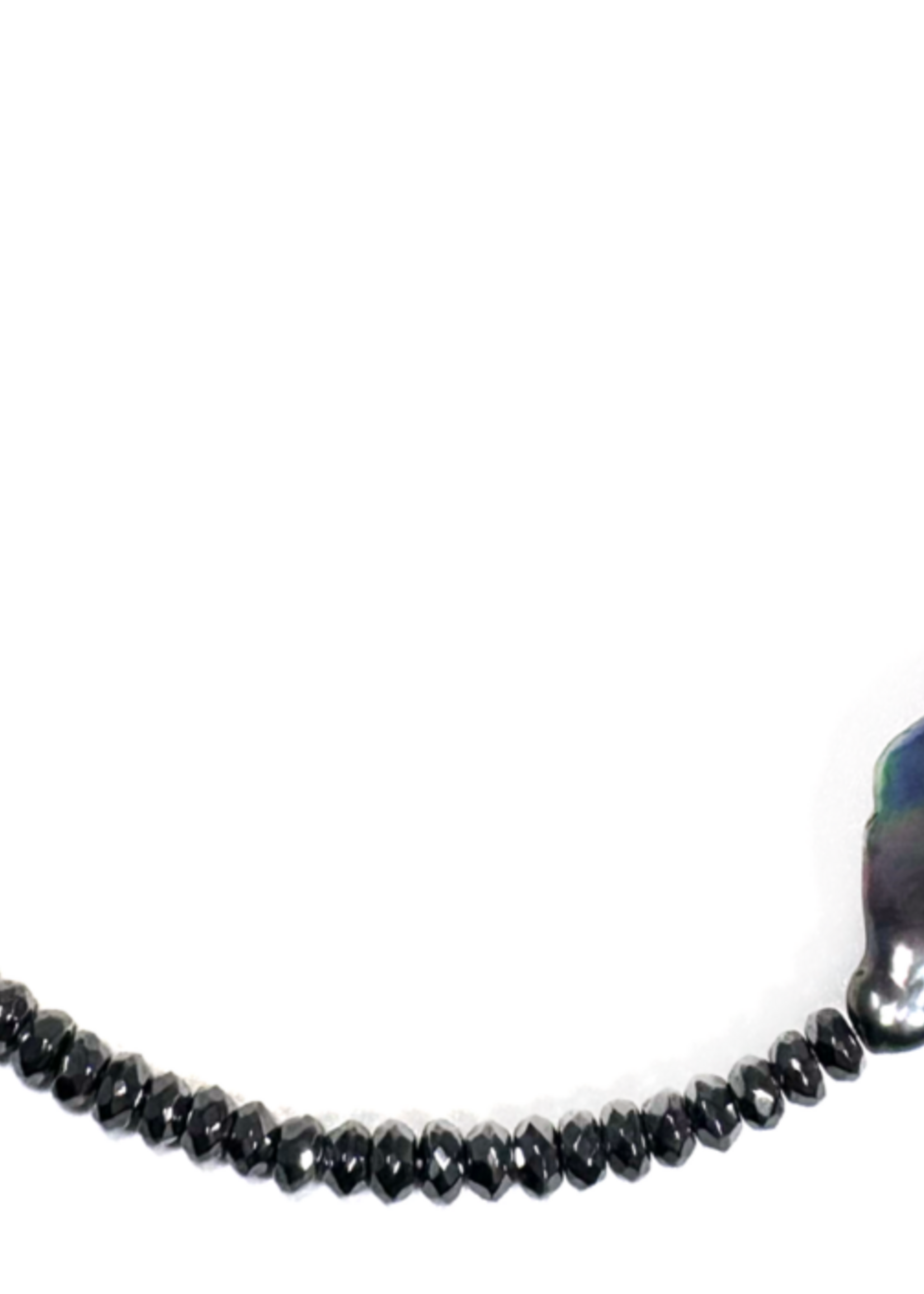 Hematite & Peacock Baroque Pearl Necklace