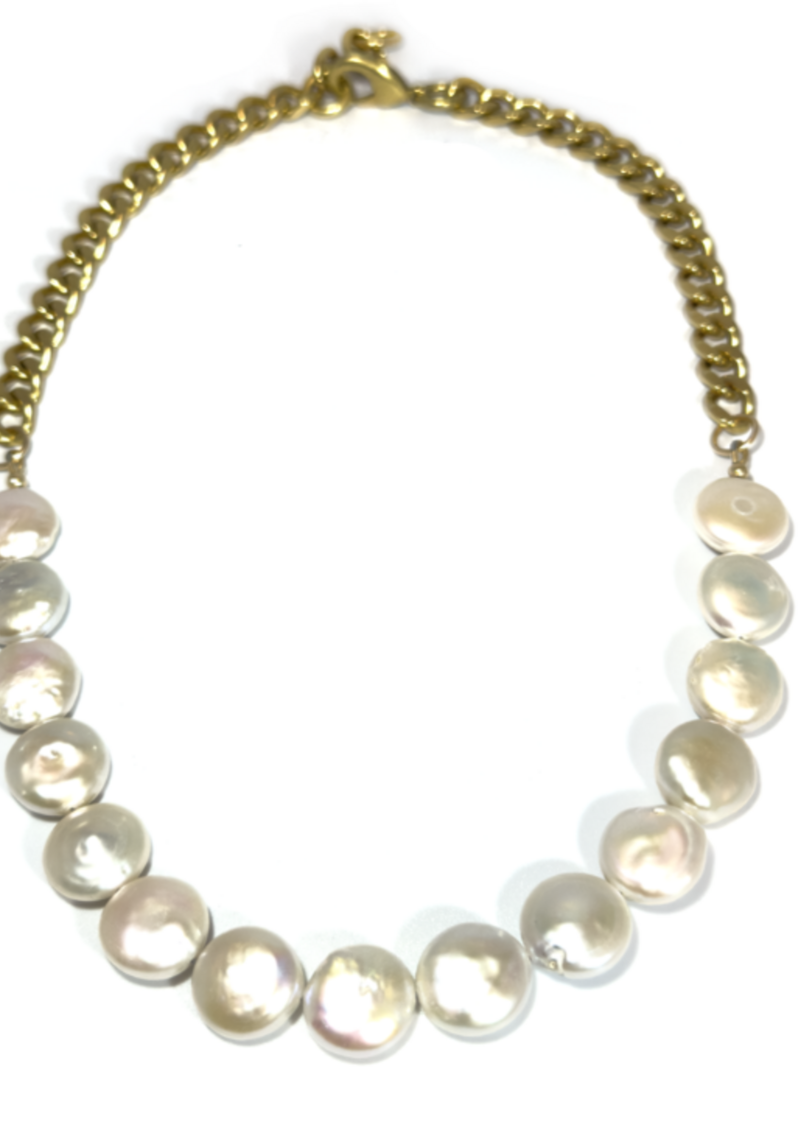 Pearl Coin & Curb Necklace