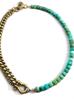Shackle Duo: Amazonite Cubes Necklace