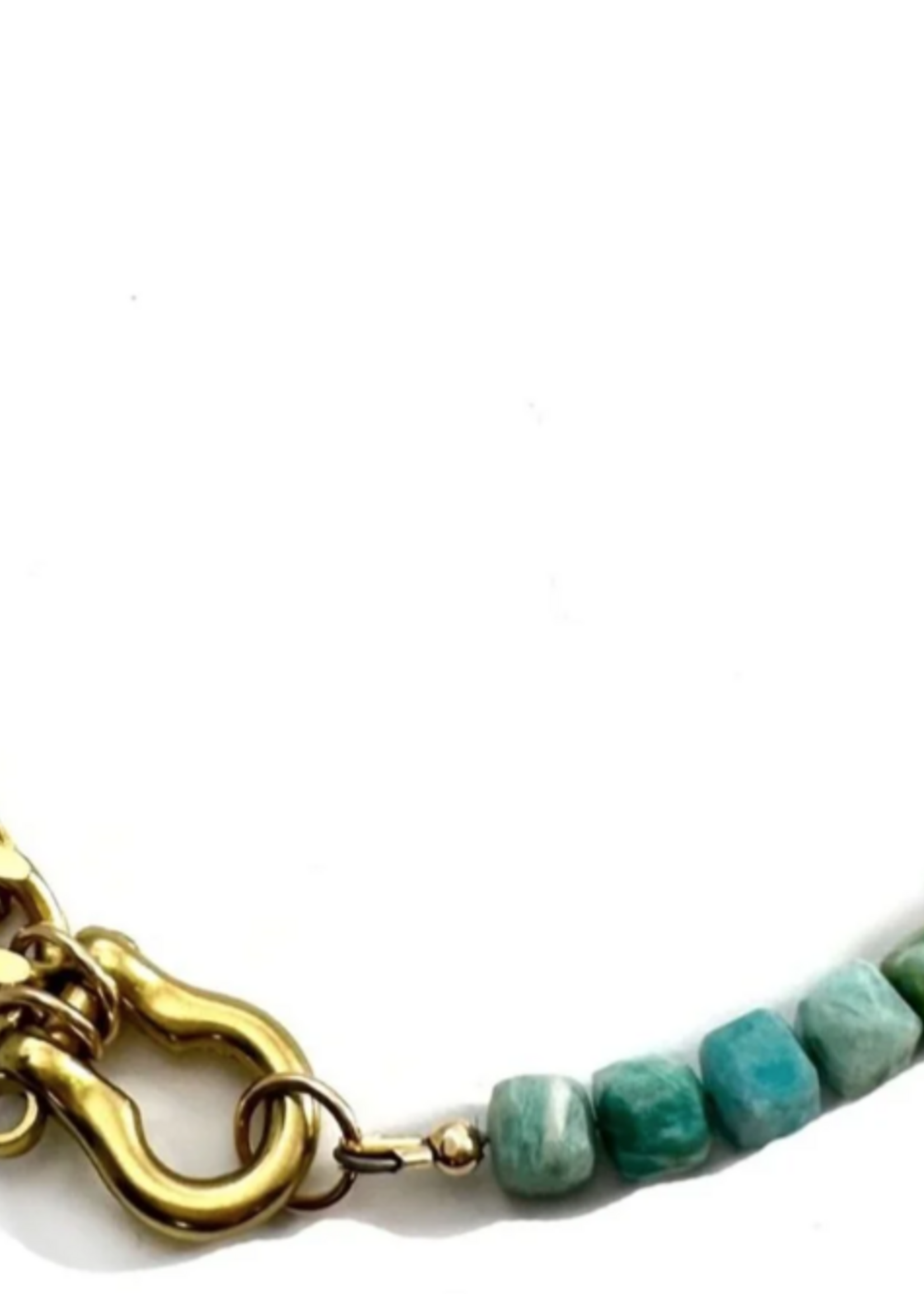 Shackle Duo: Amazonite Cubes Necklace