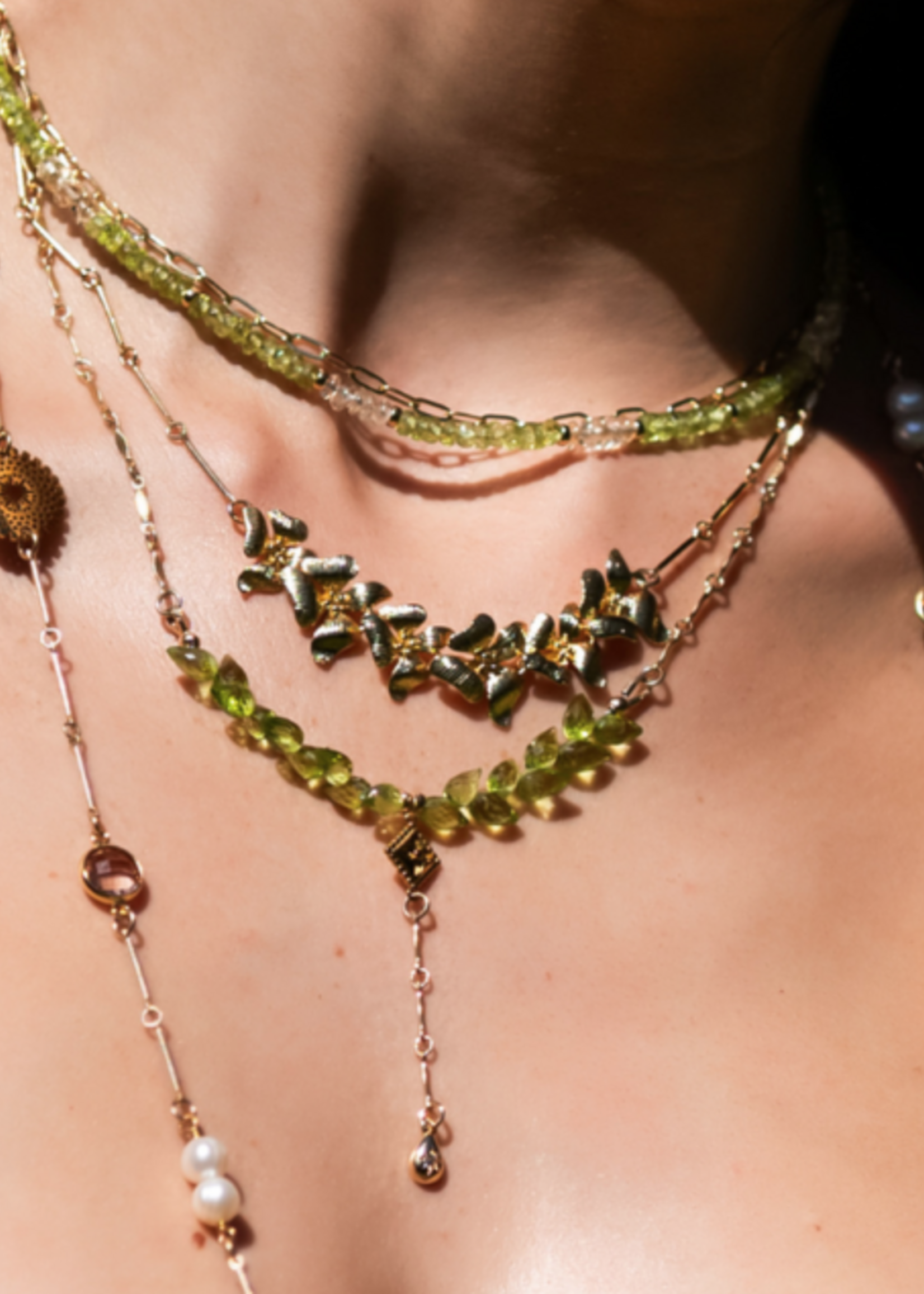 Peridot & Citrine Mini Beaded Necklace