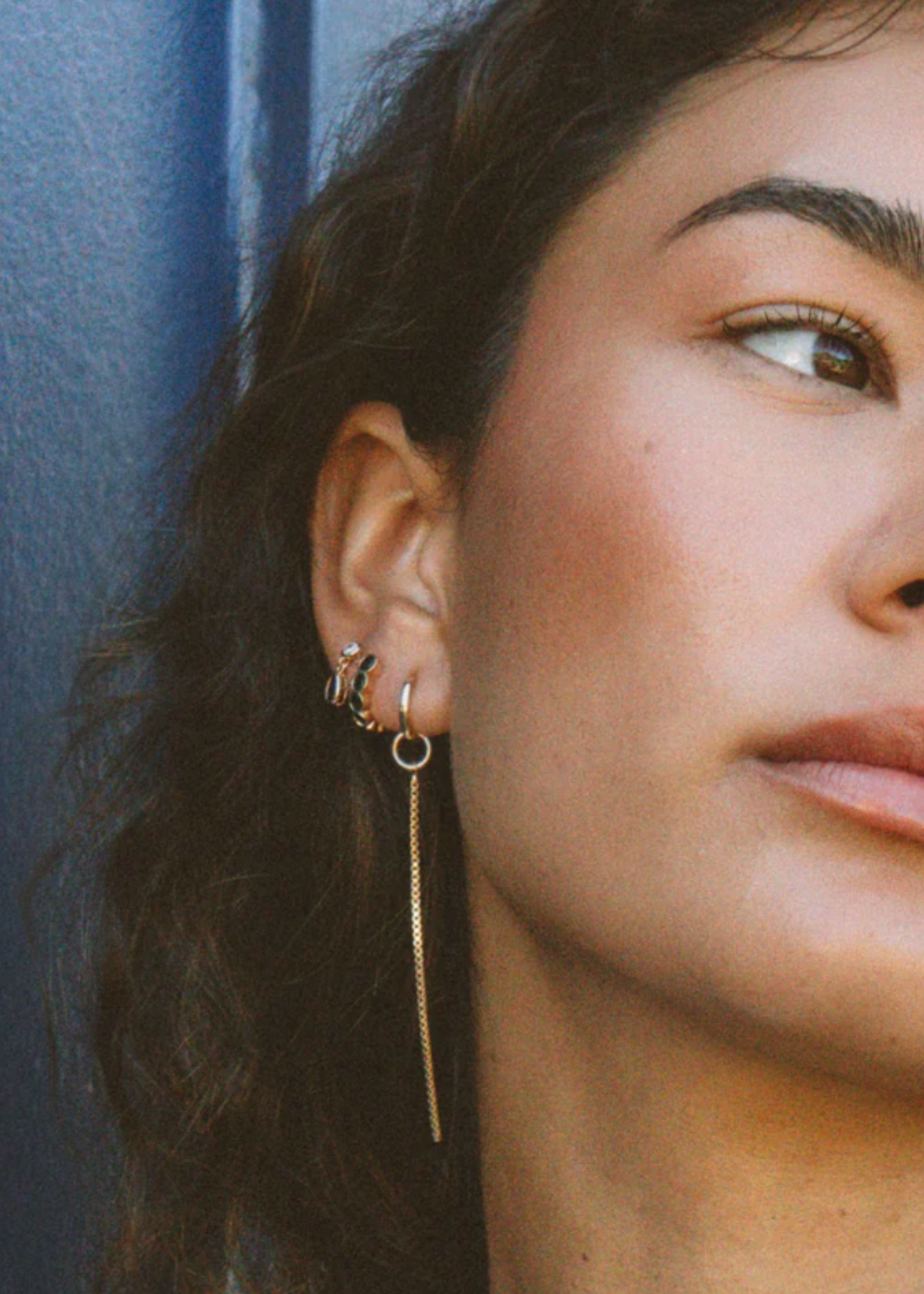 Aya Drop Hoop Earrings