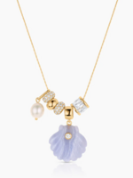 Coquille Soirée Blue Lace Shell Necklace