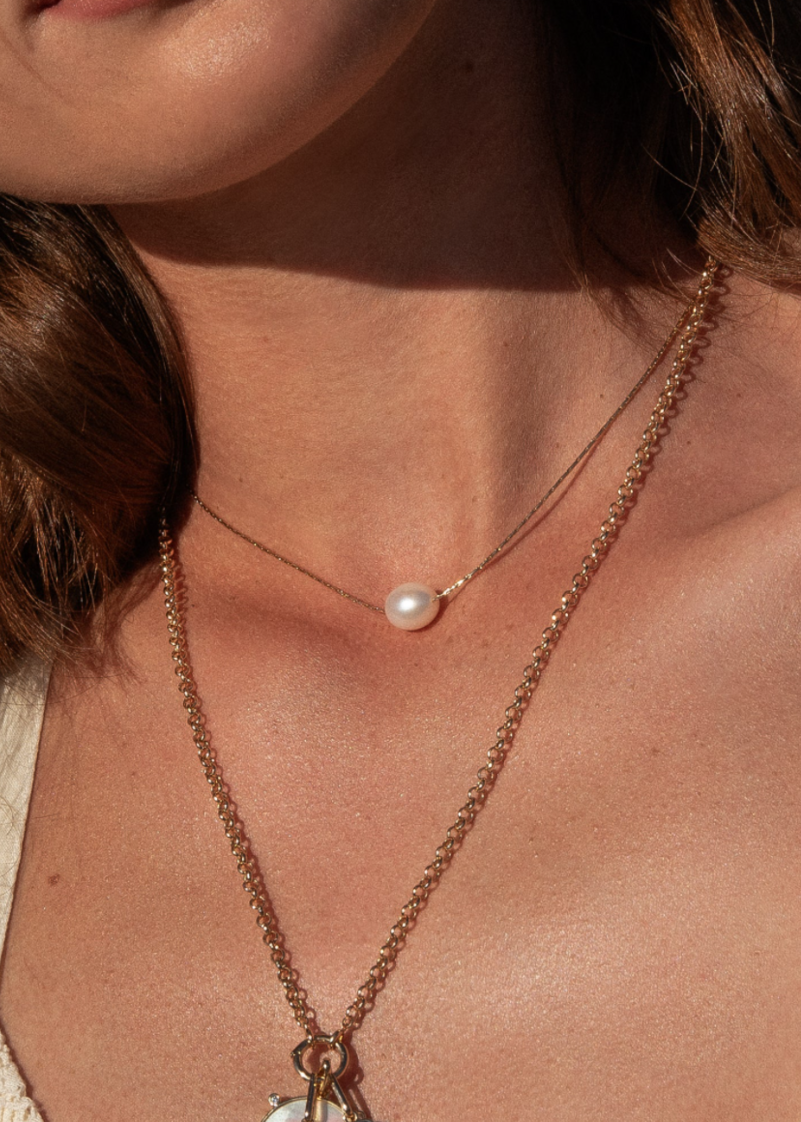 Isla Pearl Snake Chain Necklace