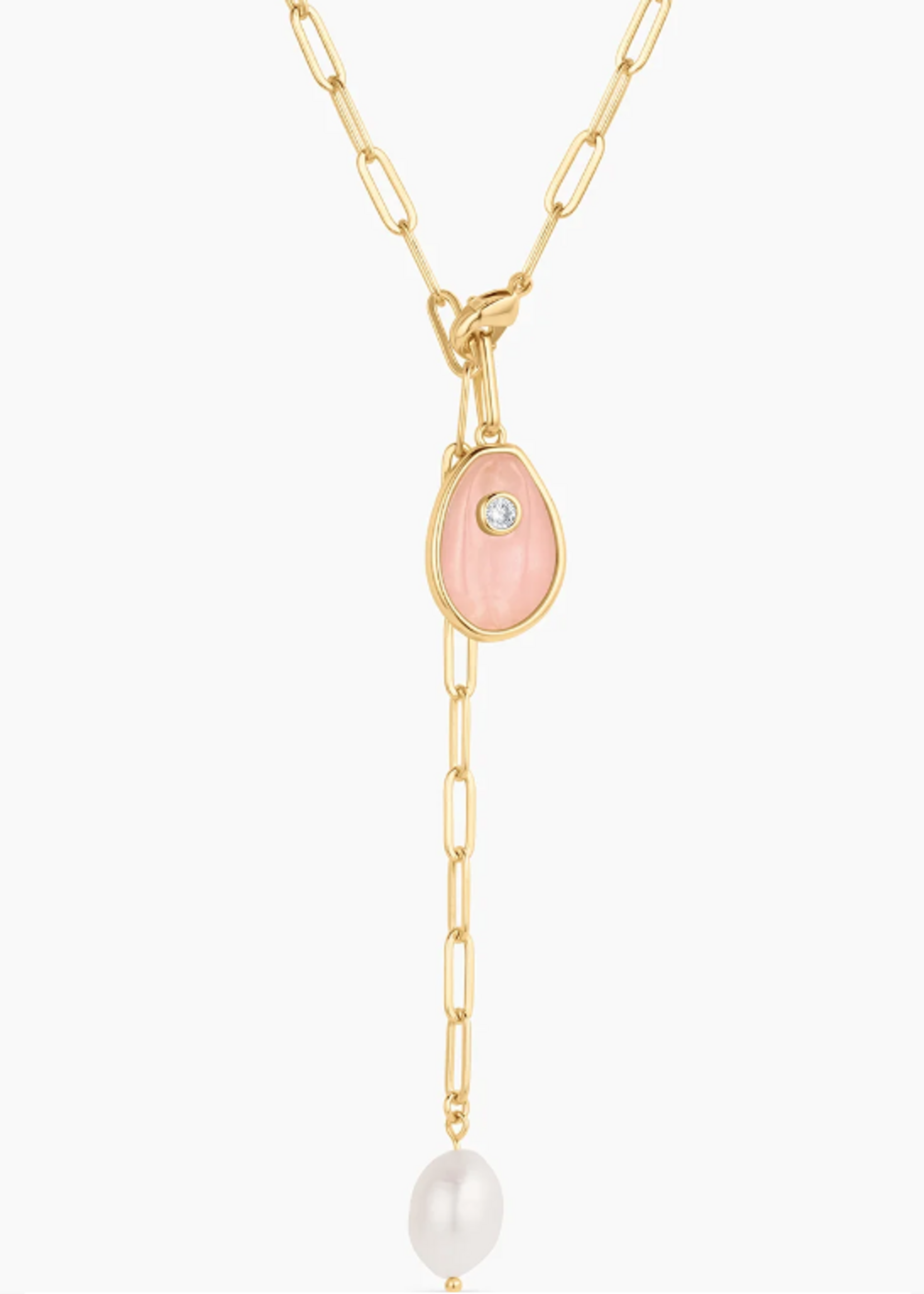 Cowrie Pink Jade Shell Charm