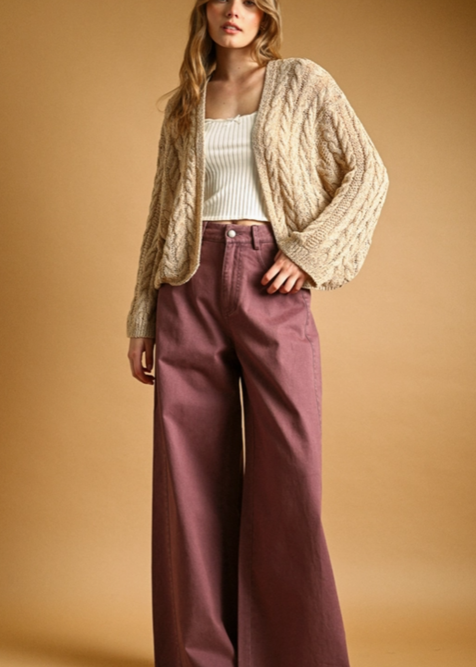 Light Weight Cable Knitted Cardigan