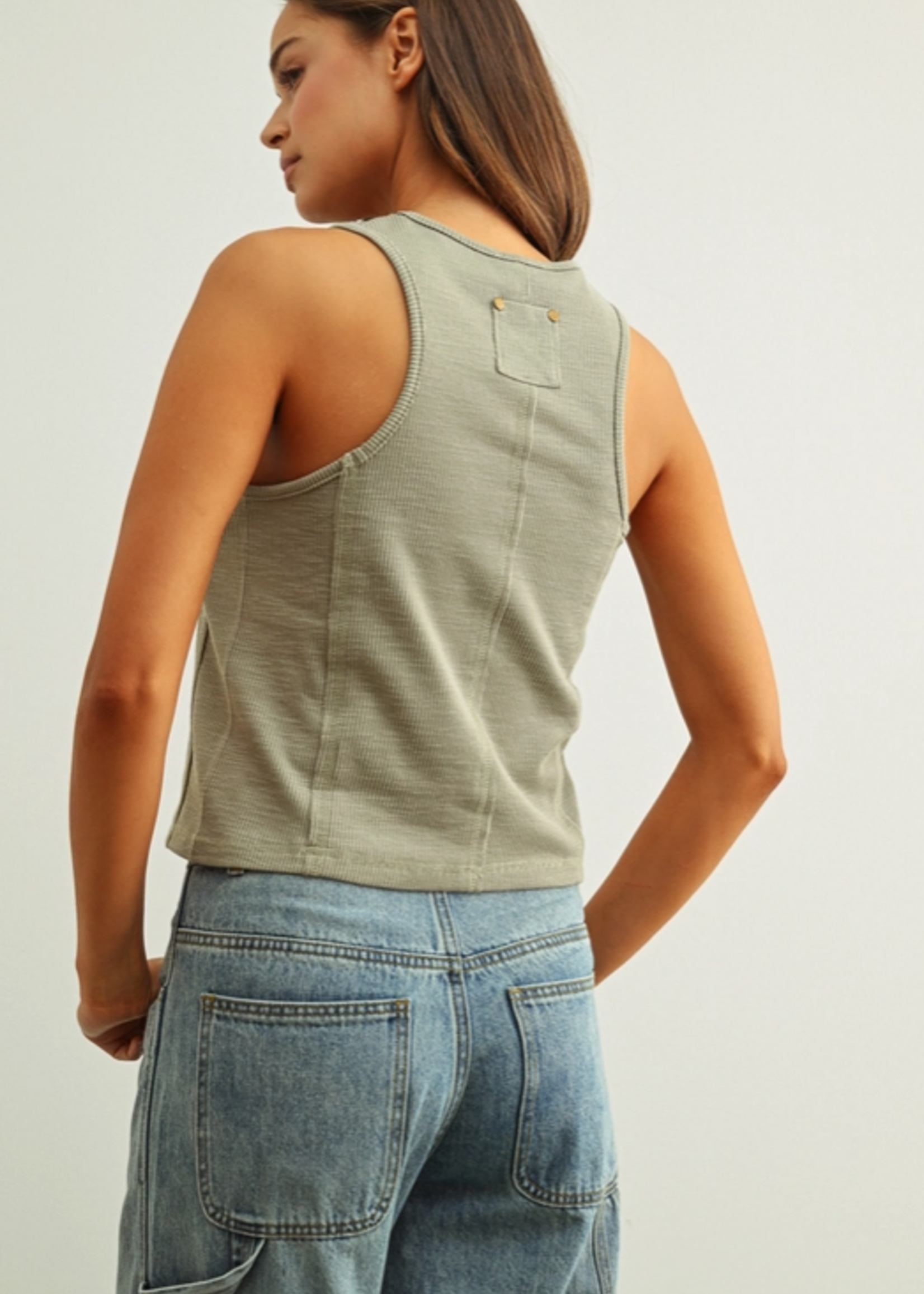 Washed Rib Sleeveless Top