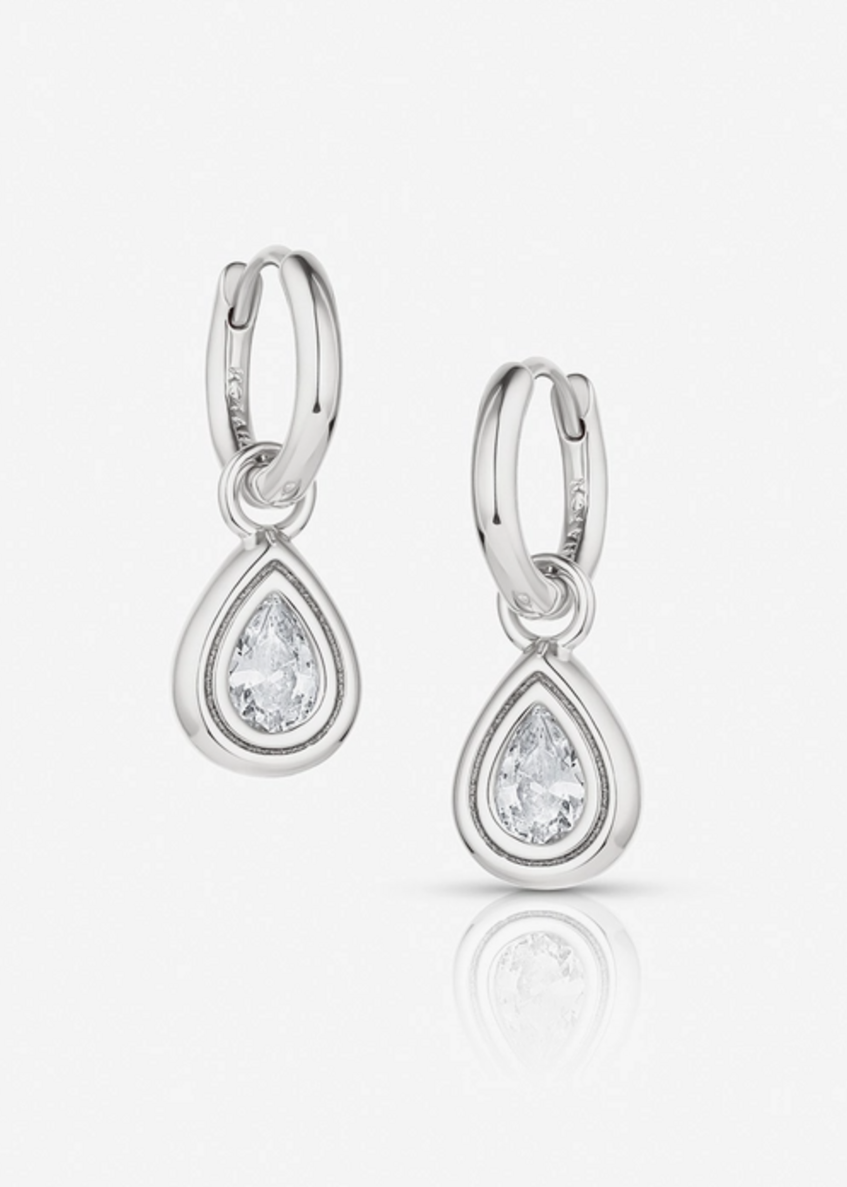 Starlet Hoop Earrings Rhodium