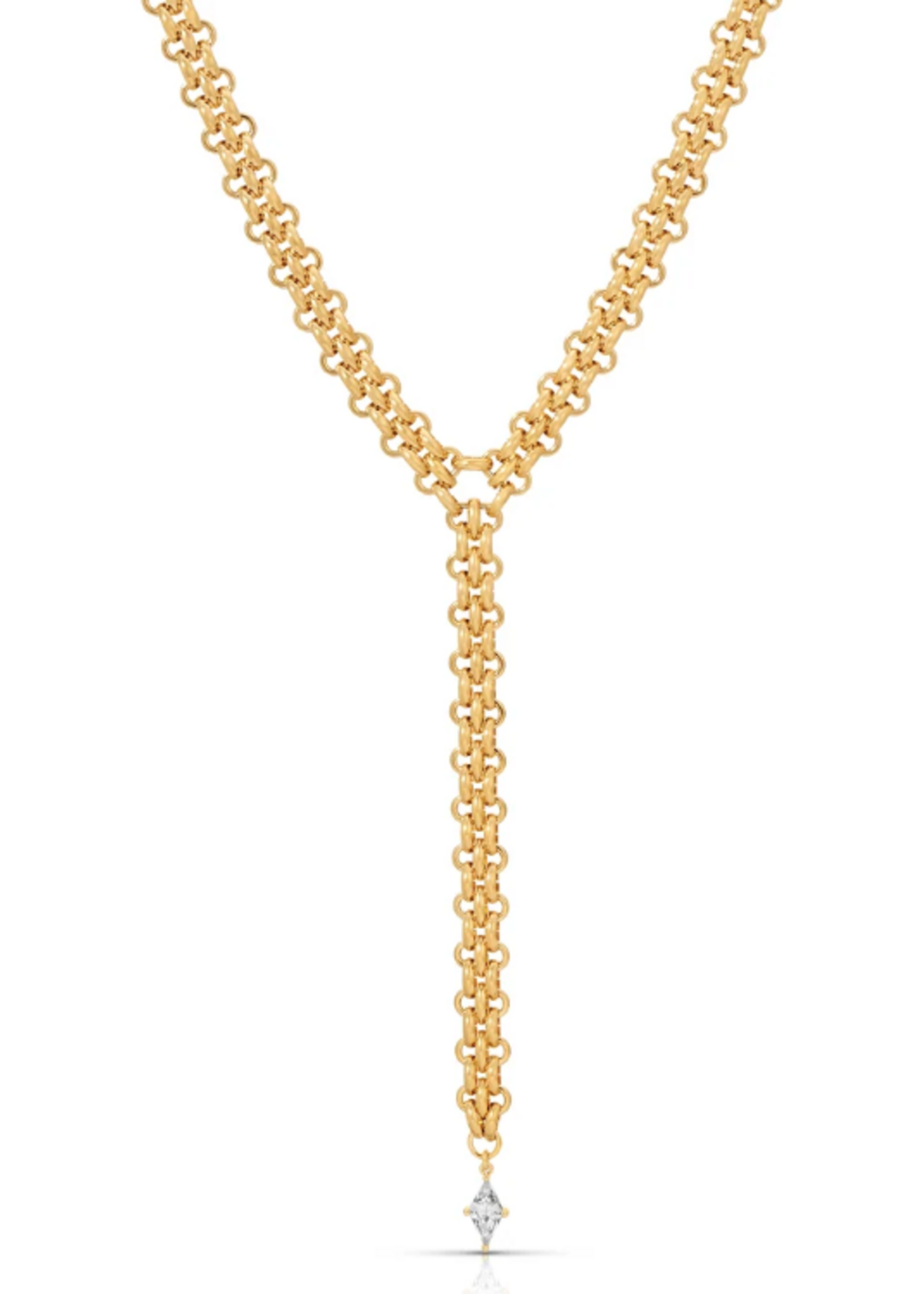 Hailey Gold Lariat Statement Necklace