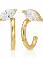 Blaire Gold Marquise Illusion Huggie Earrings