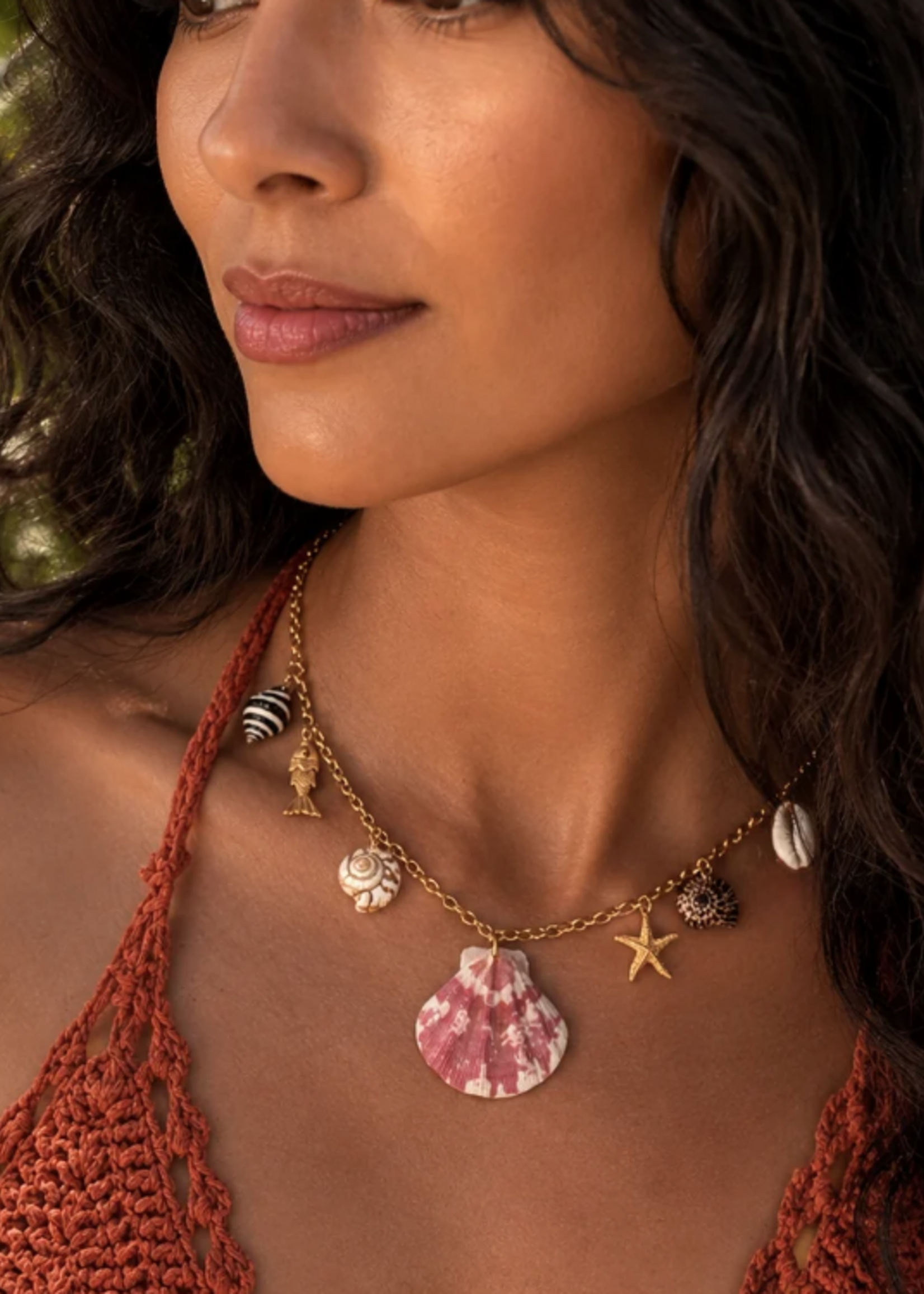 Sea La Vie Gold Shell Statement Necklace