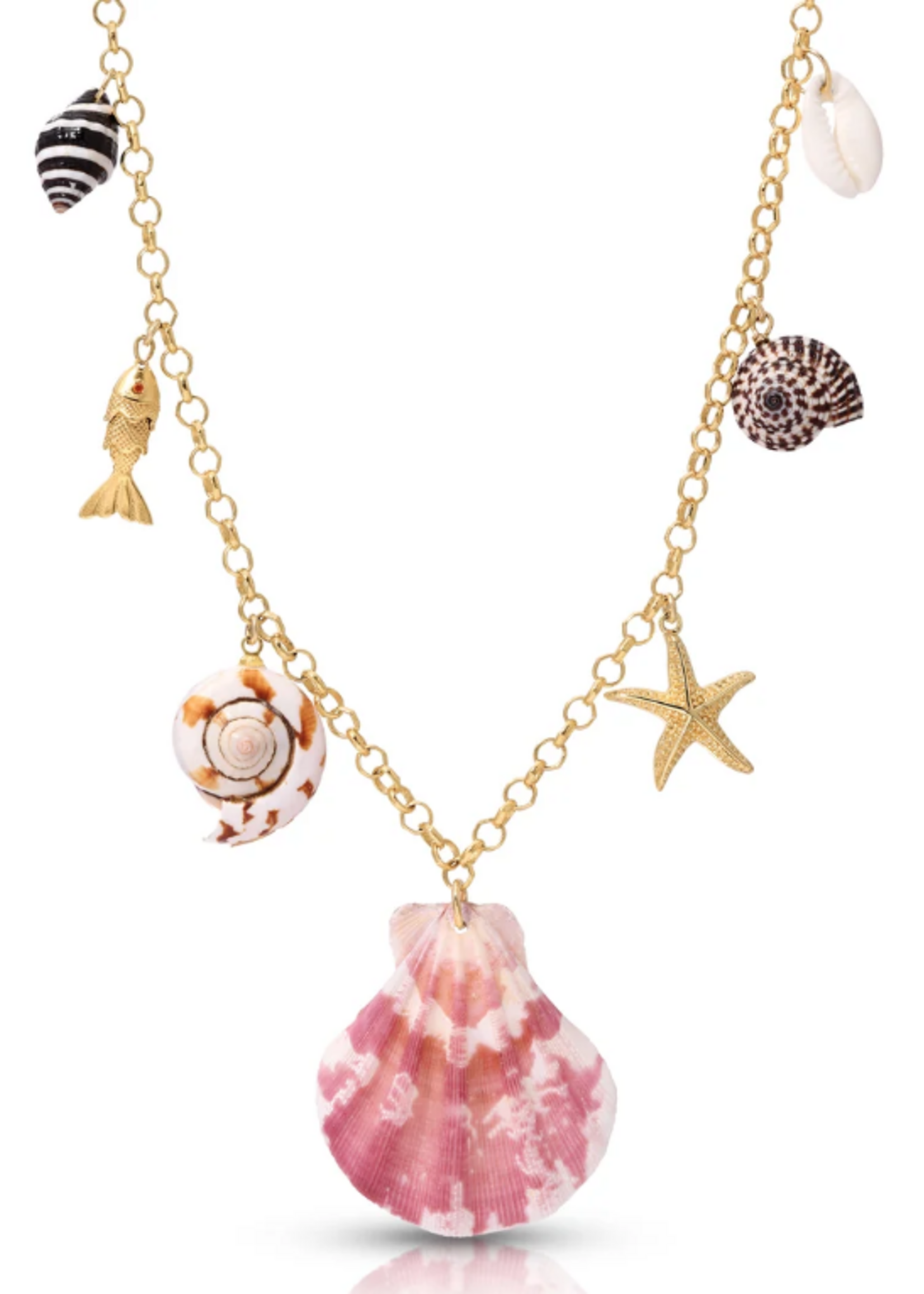 Sea La Vie Gold Shell Statement Necklace