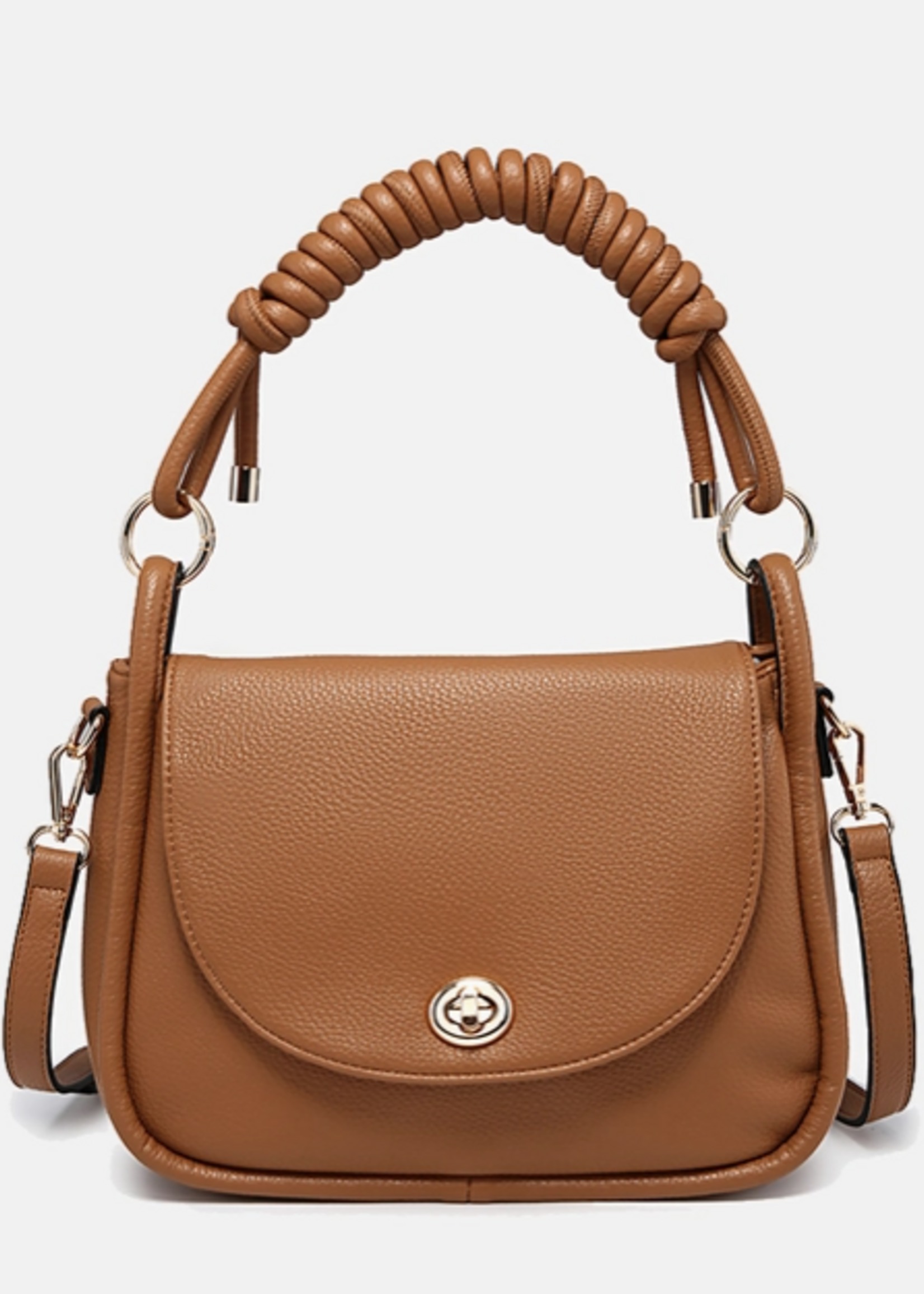 Effie Messenger Satchel Bag with Knotted Handle