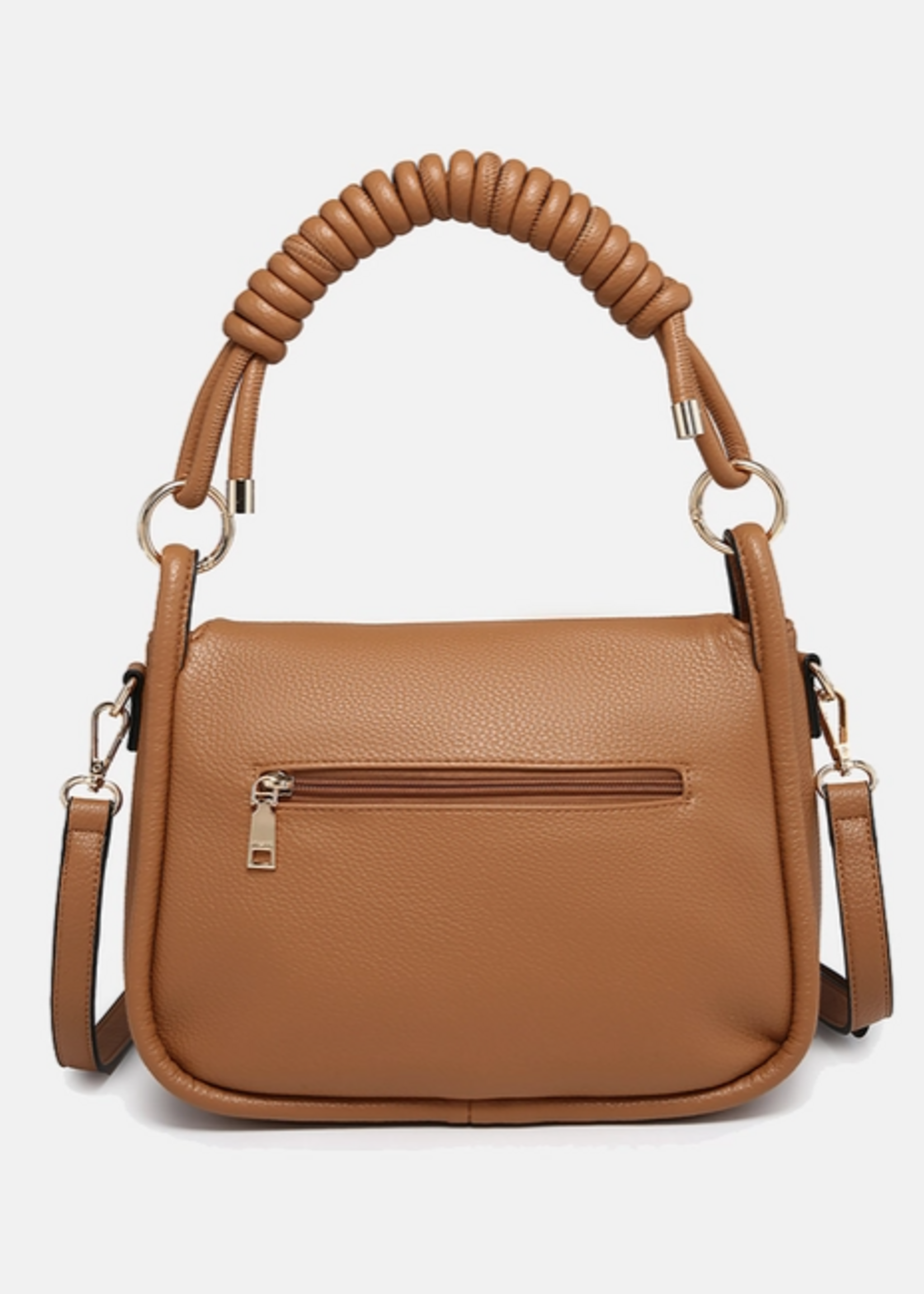 Effie Messenger Satchel Bag with Knotted Handle