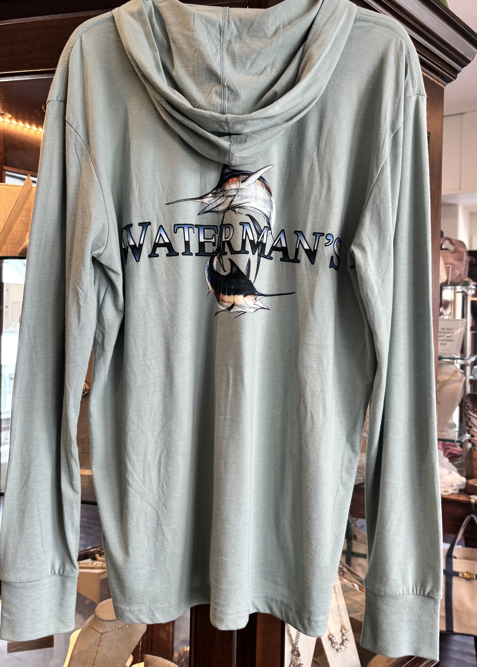 Double Marlin Hooded Long Sleeve Tee