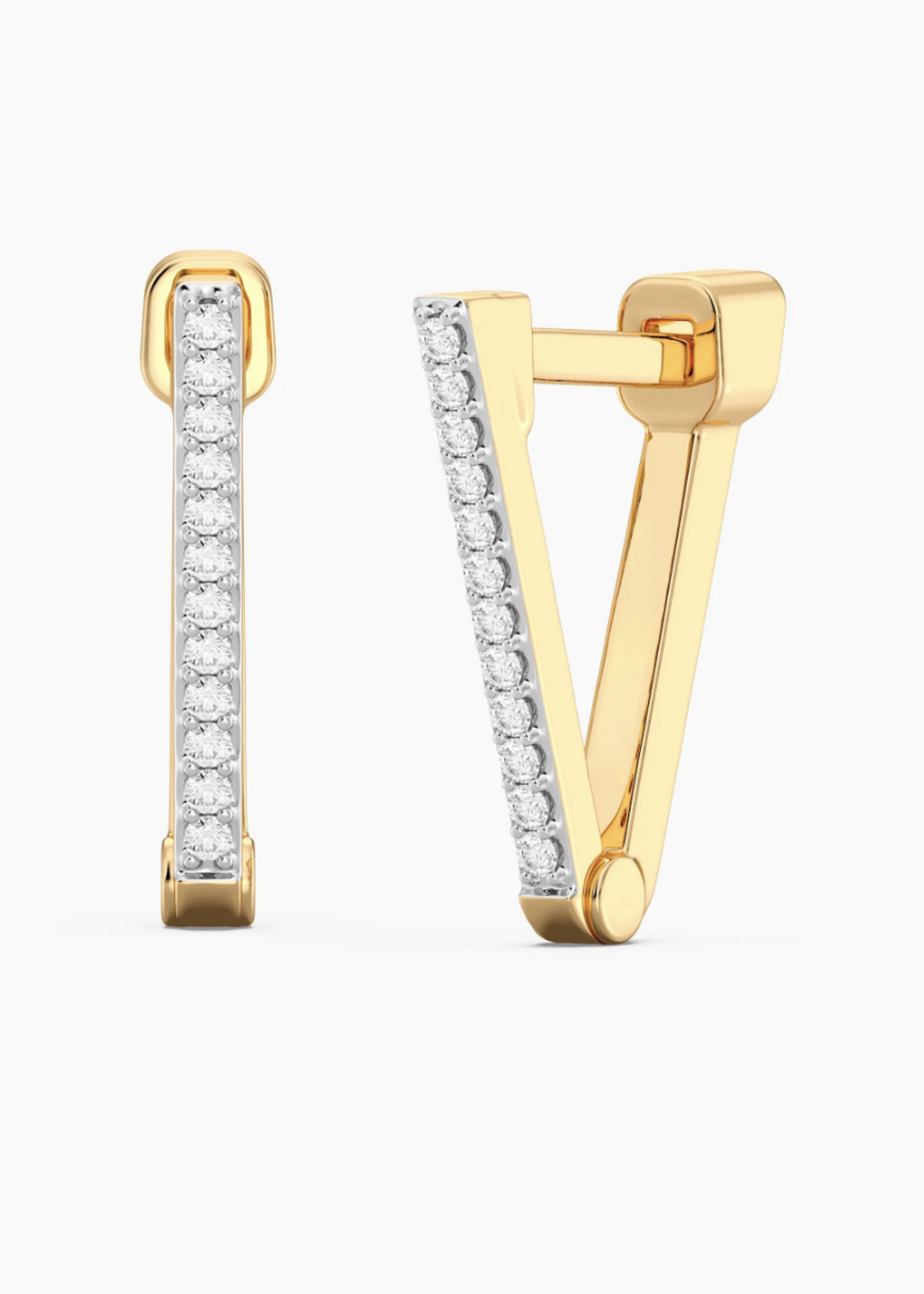 Large Wishbone V-Shaped Huggie Earrings