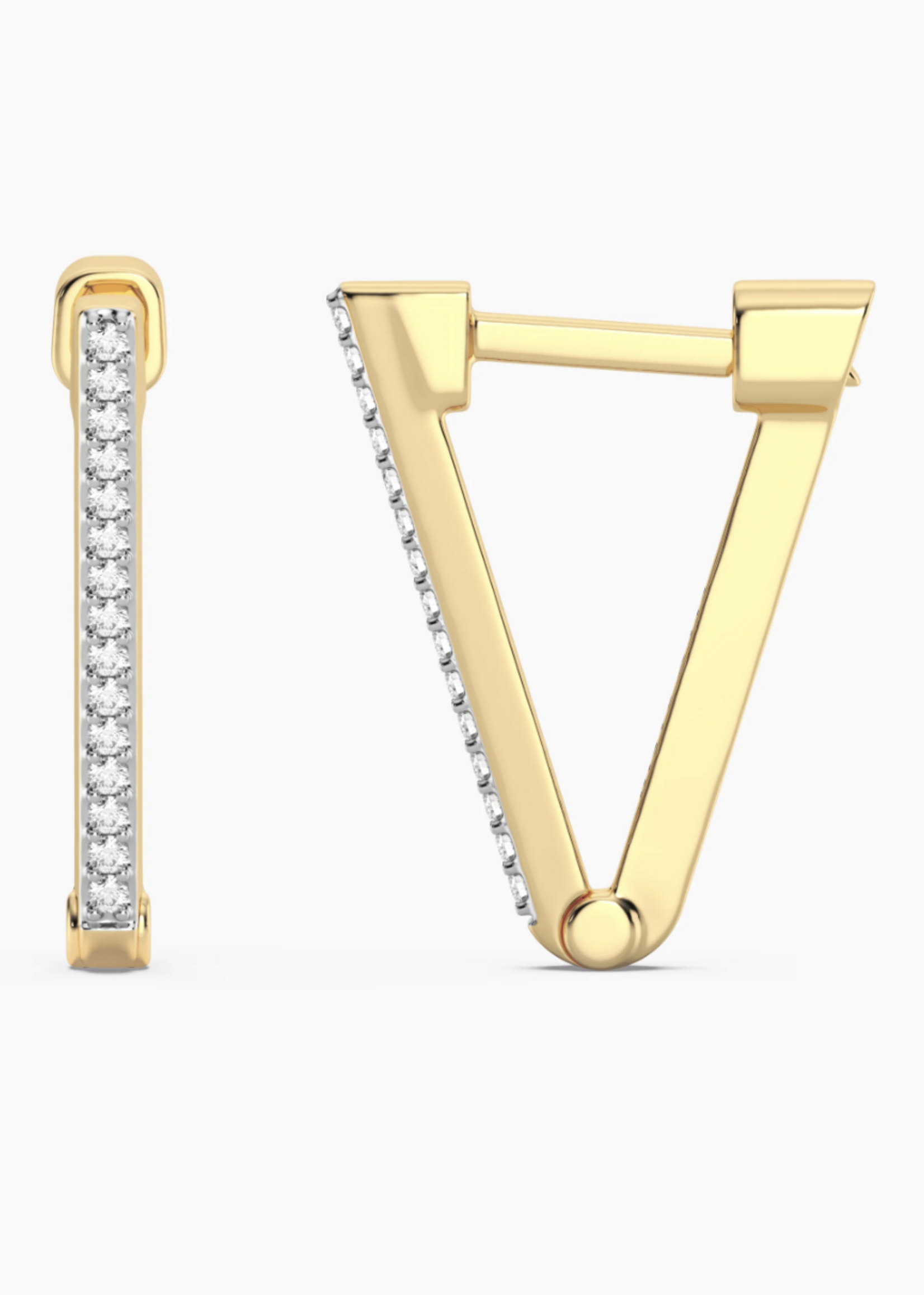 Large Wishbone V-Shaped Huggie Earrings