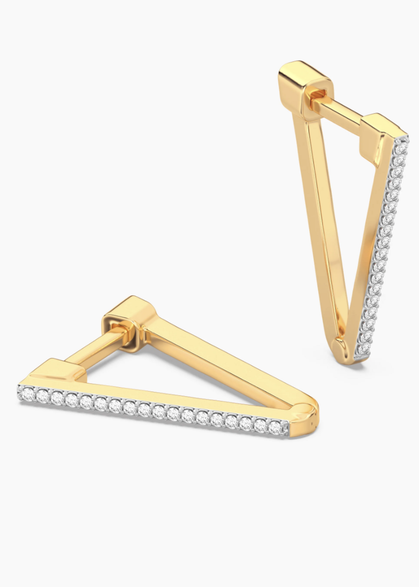 Large Wishbone V-Shaped Huggie Earrings