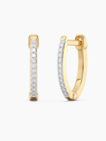 Slim Small Pave Diamond Huggie Earrings