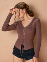 Laced Front Sweater