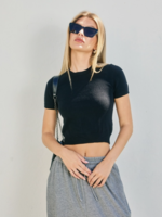 Short Sleeve Shrunken Sweater