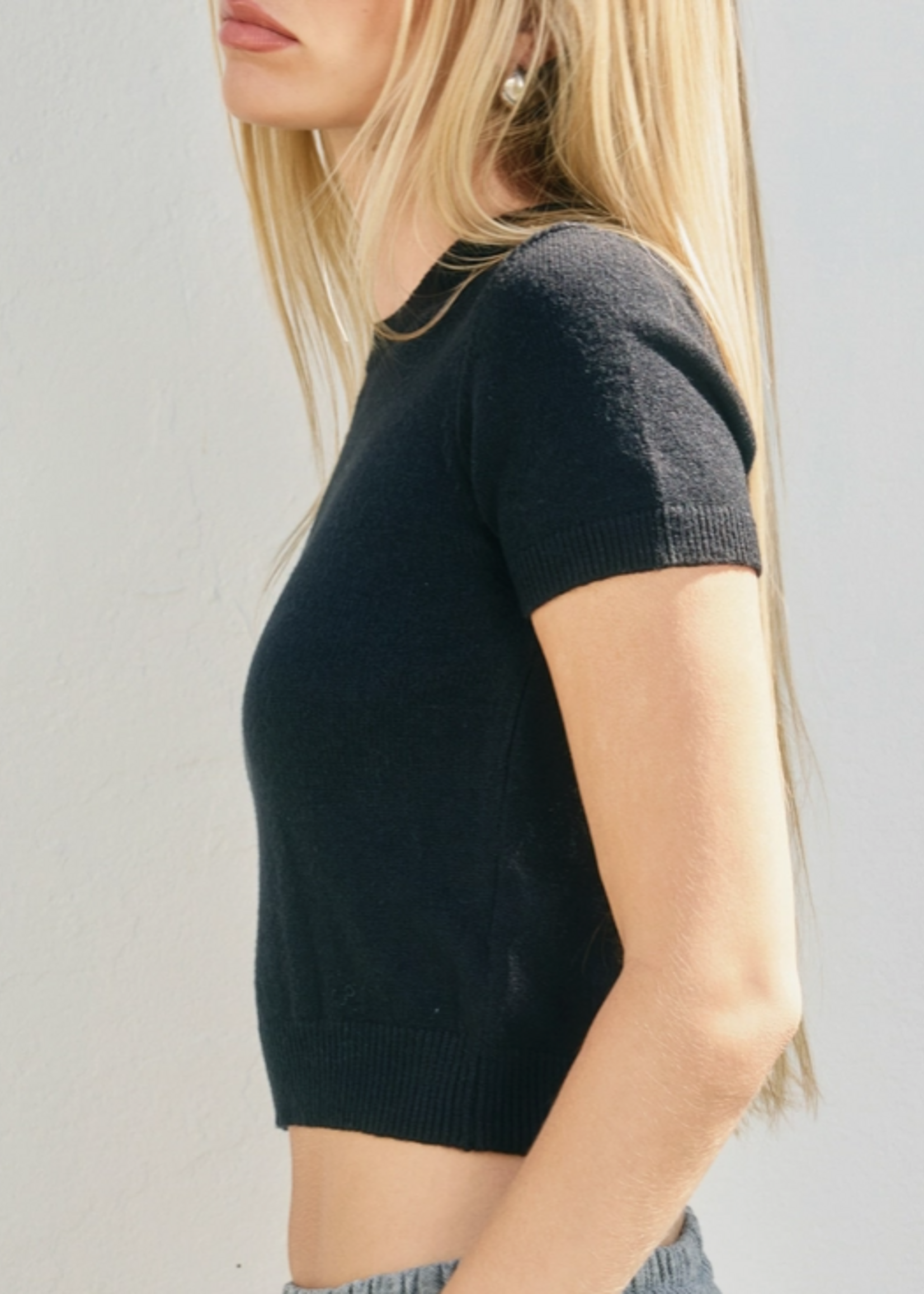 Short Sleeve Shrunken Sweater