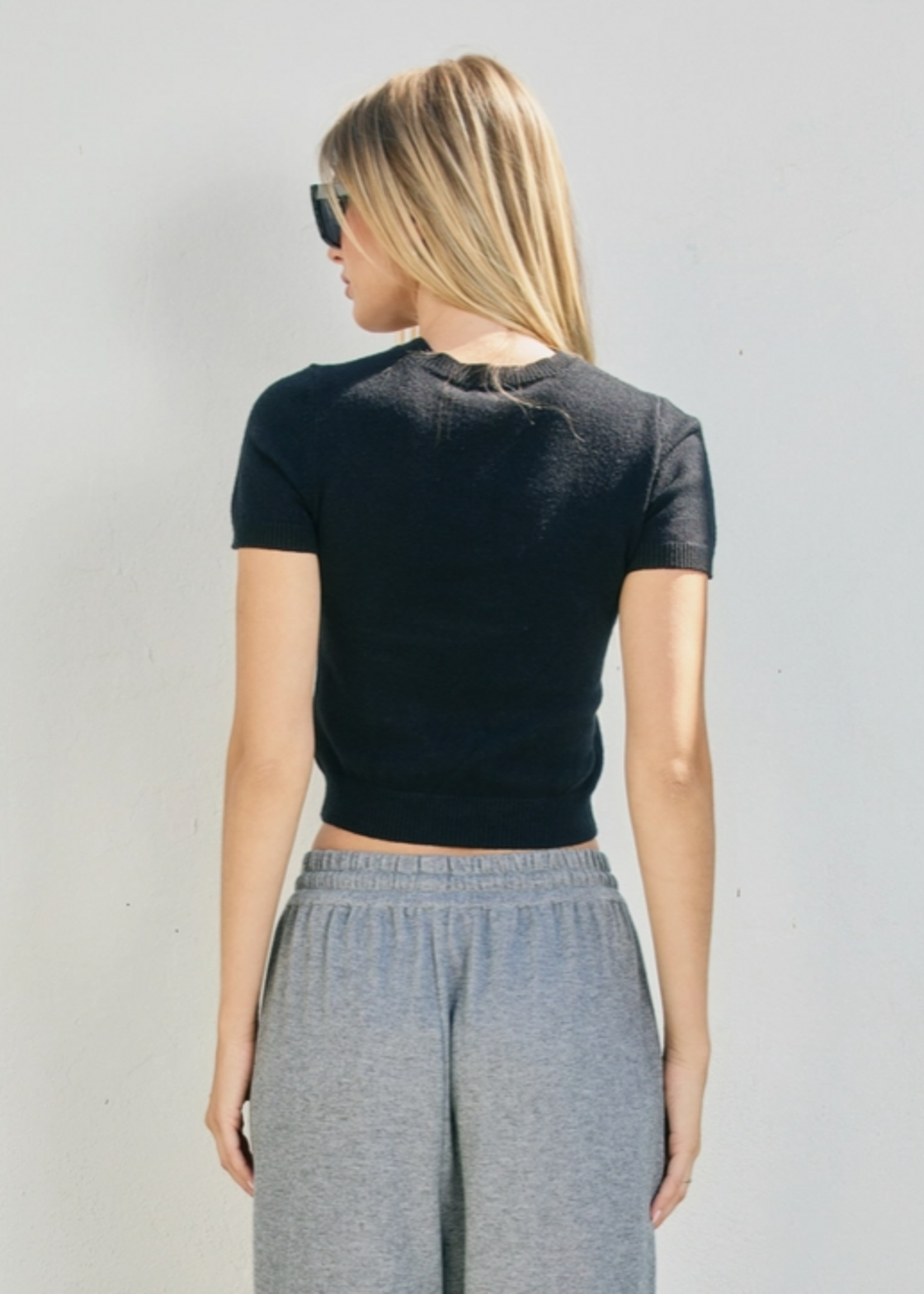 Short Sleeve Shrunken Sweater