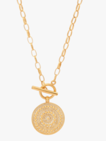 Classic Dotted Circle Toggle Necklace