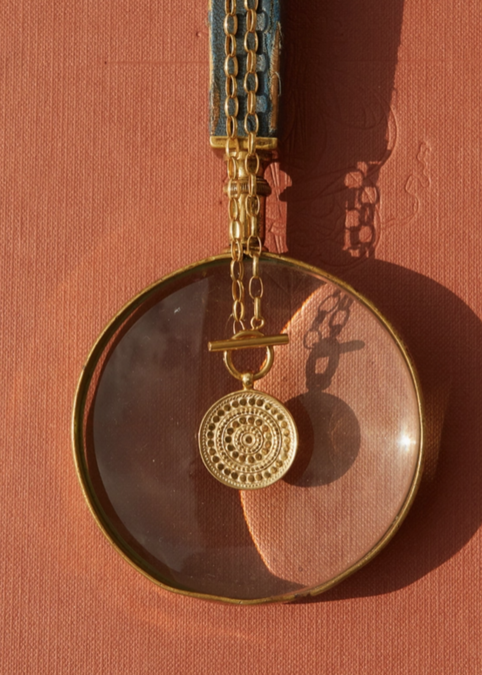 Classic Dotted Circle Toggle Necklace