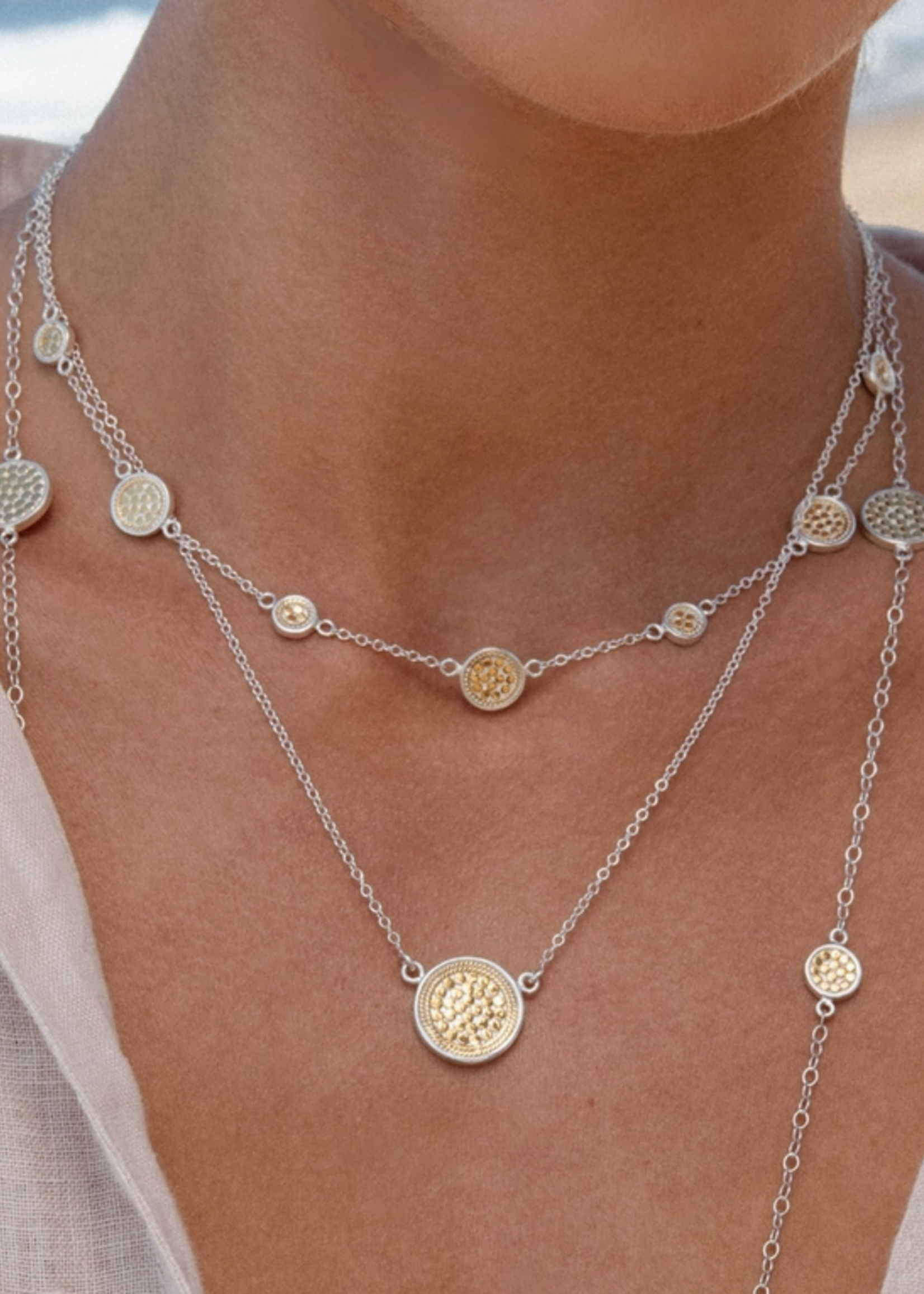 Classic Station Necklace Gold & Silver