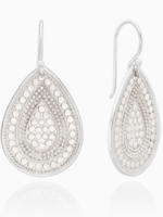 Divided Teardrop Earrings Silver