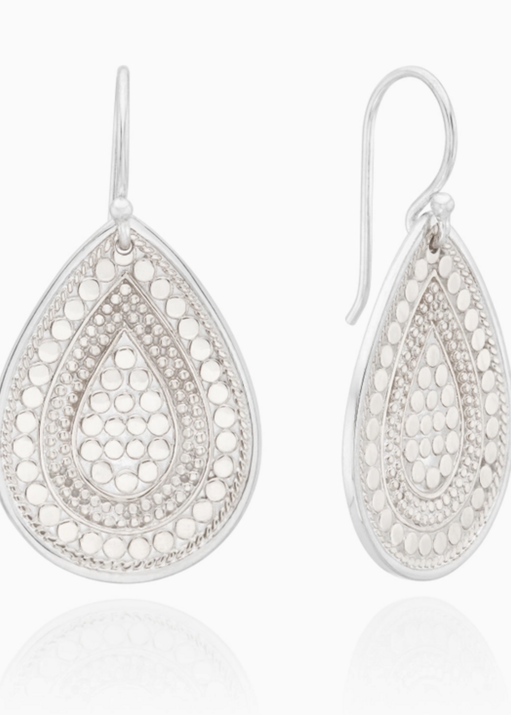 Divided Teardrop Earrings Silver